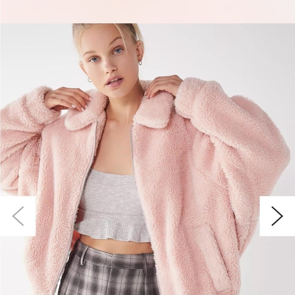 Urban Outfitters Black Teddy Jacket Oversized Cozy Fit